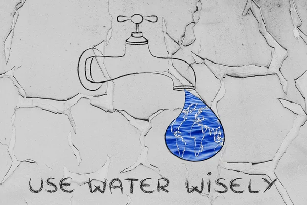 Illustration about using water wisely — ストック写真