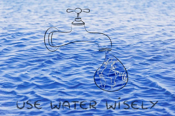 Illustration about using water wisely — Φωτογραφία Αρχείου