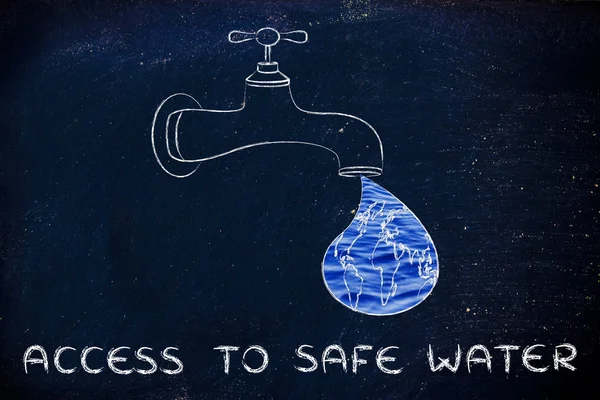 Illustration about giving access to safe water — Stock Fotó