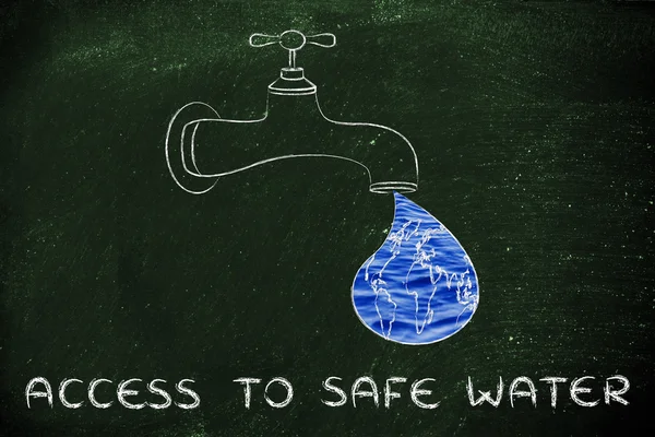 Illustration about giving access to safe water — Zdjęcie stockowe