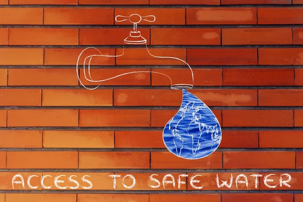 Illustration about giving access to safe water — ストック写真