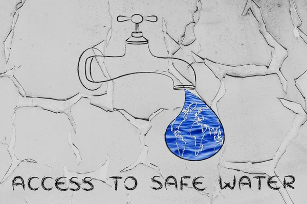 Illustration about giving access to safe water — Stock fotografie