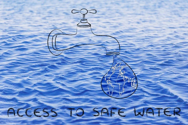 Illustration about giving access to safe water — Zdjęcie stockowe