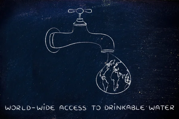 Concept of providing world-wide access to drinkable water — ストック写真
