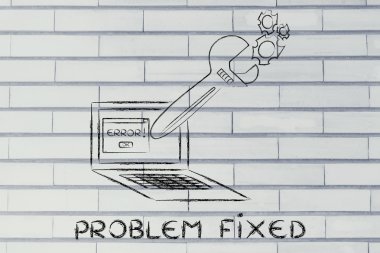 oversized wrench repairing error message on computer