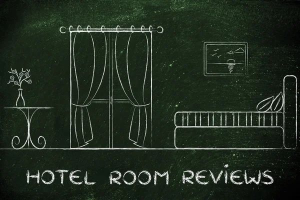 Comentários de hotel, design do interior do quarto — Fotografia de Stock