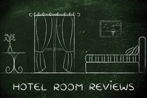 Hotel reviews, design of room interior — Stock Photo, Image