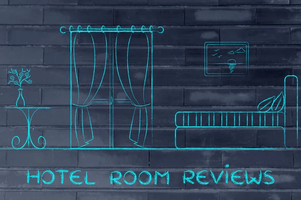 Hotel reviews, design of room interior — Stock Photo, Image
