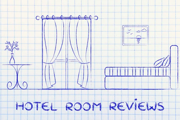 Hotel Recenze, návrh interiéru místnosti — Stock fotografie