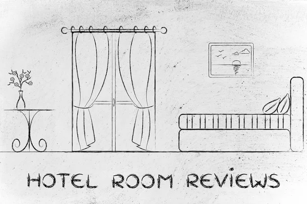 Comentários de hotel, design do interior do quarto — Fotografia de Stock