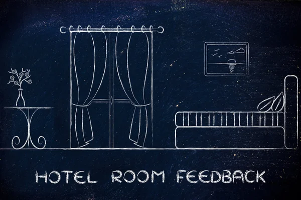 Hotel feedback, design of room interior — Stock Photo, Image