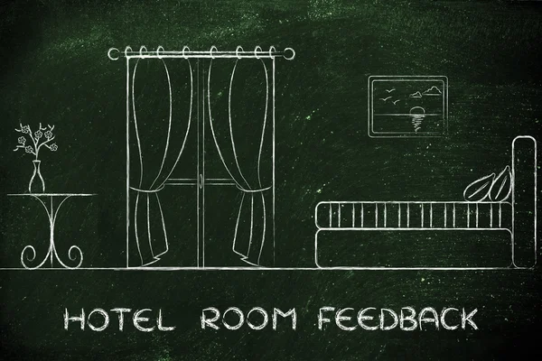 Hotel feedback, design of room interior — Stock Photo, Image