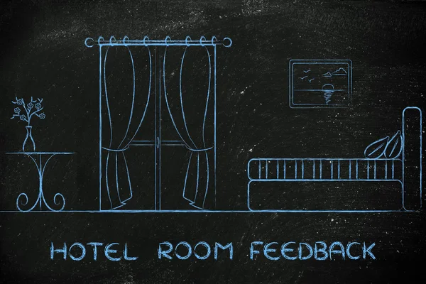 Hotel feedback, design of room interior — Stock Photo, Image