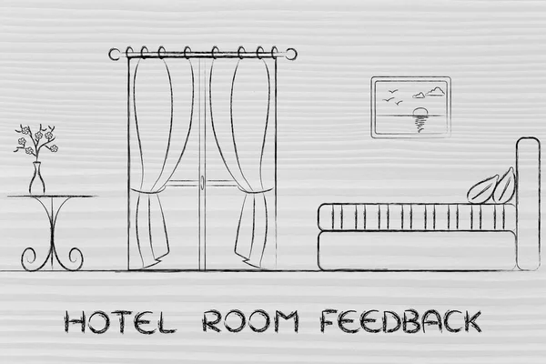 Hotel feedback, design of room interior — Stock Photo, Image