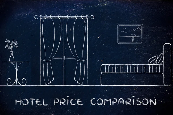 Comparación de precios de hotel, opiniones y comentarios — Foto de Stock