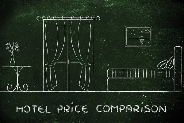 Comparación de precios de hotel, opiniones y comentarios — Foto de Stock