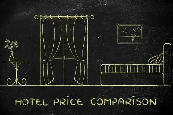 Comparación de precios de hotel, opiniones y comentarios — Foto de Stock