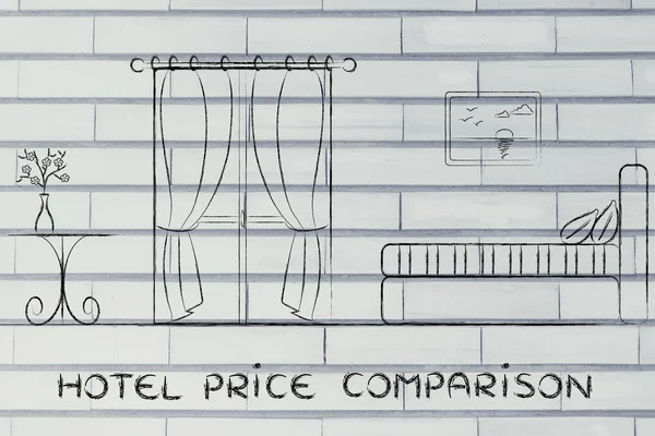 Comparación de precios de hotel, opiniones y comentarios — Foto de Stock