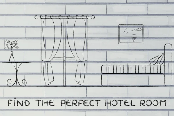 Encontrar o quarto de hotel perfeito, opiniões e comentários — Fotografia de Stock