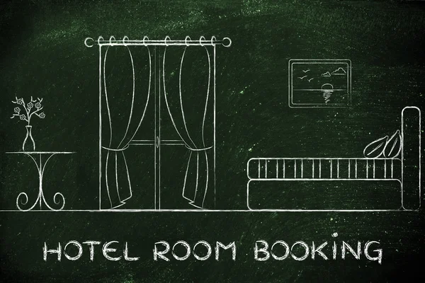 Reserva de hotel, diseño del interior de la habitación —  Fotos de Stock