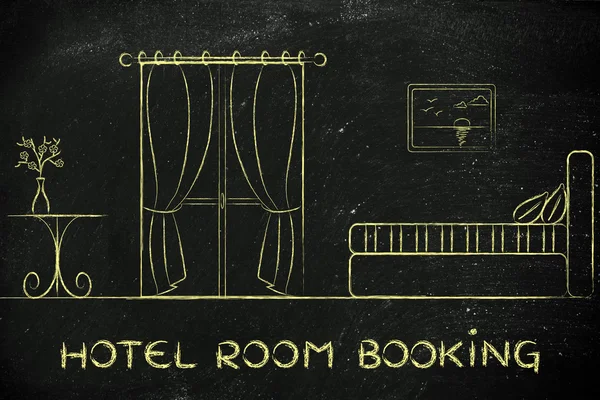Reserva de hotel, design do interior do quarto — Fotografia de Stock