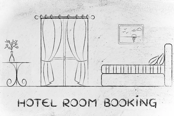 ホテルの予約、部屋のインテリアのデザイン — ストック写真