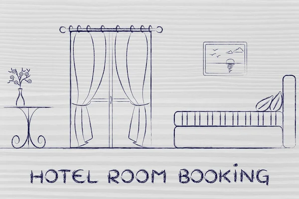 ホテルの予約、部屋のインテリアのデザイン — ストック写真