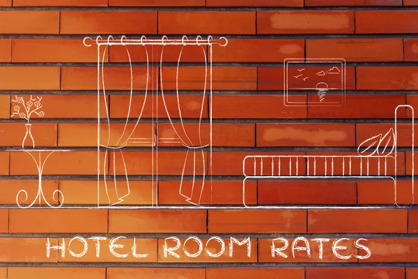 Hotel rates, design of room interior — Stock Photo, Image