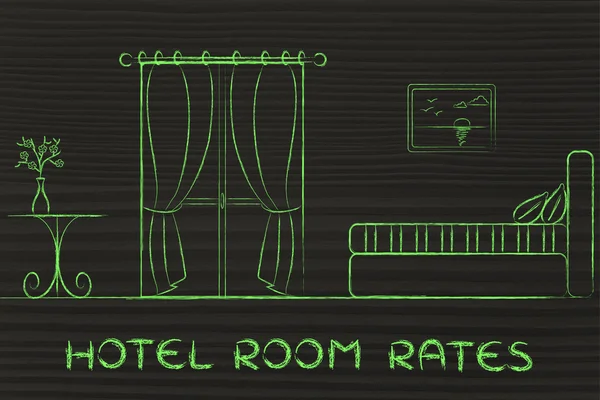 Tarifas do hotel, design do interior do quarto — Fotografia de Stock