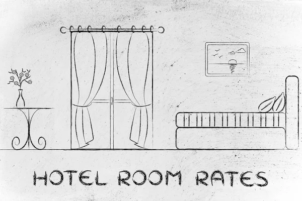 Tarifas de hotel, diseño del interior de la habitación — Foto de Stock