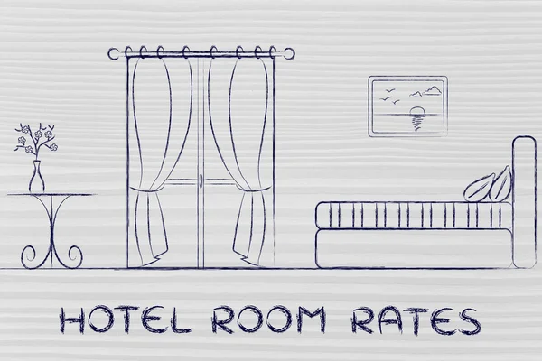 Tarifas de hotel, diseño del interior de la habitación — Foto de Stock