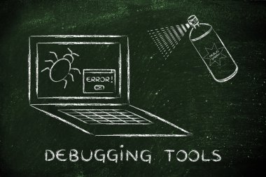 bilgisayar hata karşı komik sprey debuggers