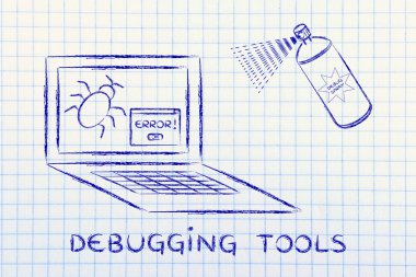 bilgisayar hata karşı komik sprey debuggers
