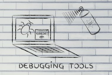 bilgisayar hata karşı komik sprey debuggers