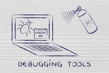 bilgisayar hata karşı komik sprey debuggers