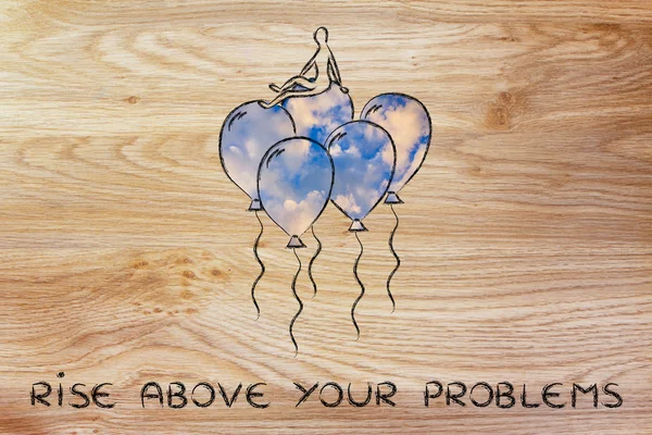 Rise above your problems illustration — Stock Photo, Image