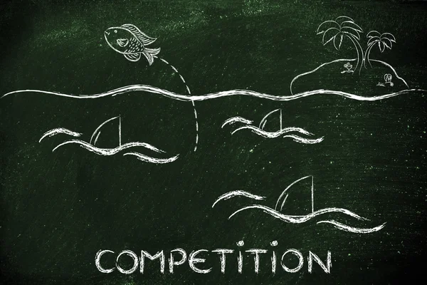 Concept of surviving a tough competition — Stock Photo, Image