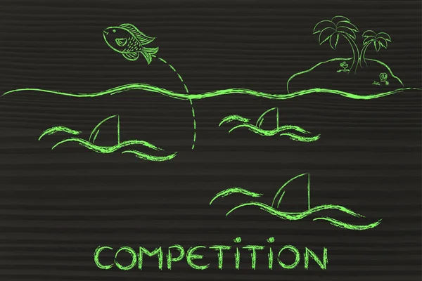 Concept of surviving a tough competition — Stock Photo, Image