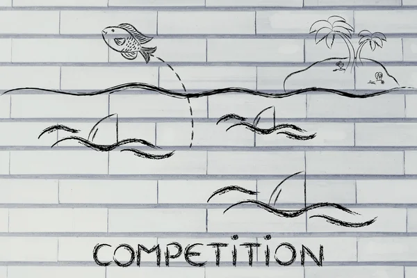 Koncepcja przetrwać trudne konkurencji — Zdjęcie stockowe