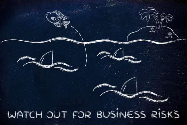 Watch out for business risks illustration — Stock Photo, Image