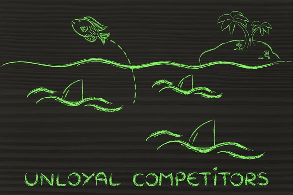 Concept of unloyal competition — Stock Photo, Image