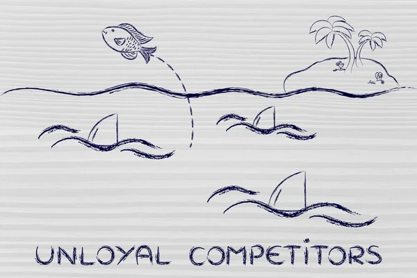 Concept of unloyal competition — Stock Photo, Image