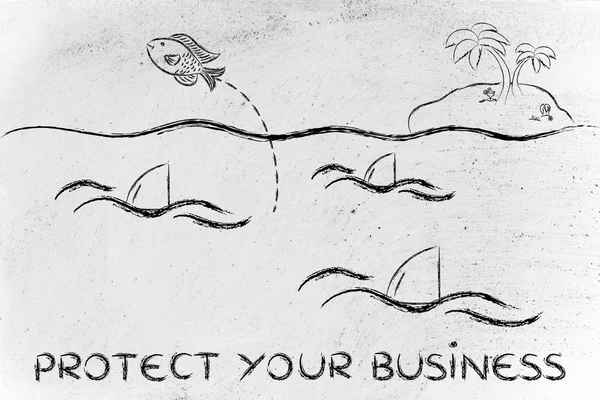 Защитить бизнес-иллюстрации — стоковое фото