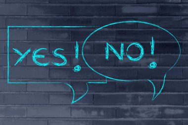 komik kabarcıkları ile zıt görüşleri