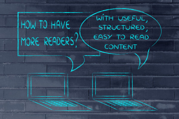 computer conversation about blogging advice