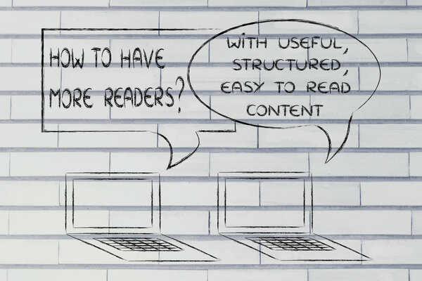 computer conversation about blogging advice