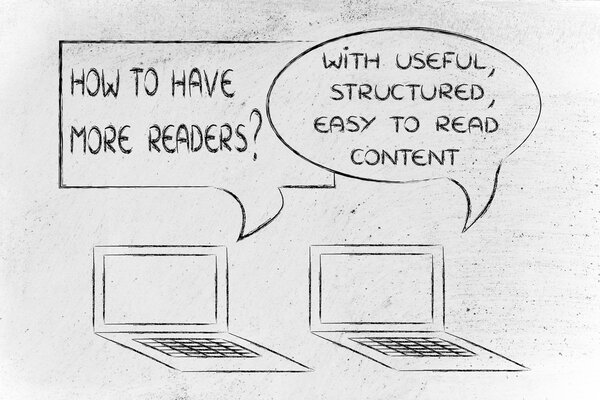 computer conversation about blogging advice