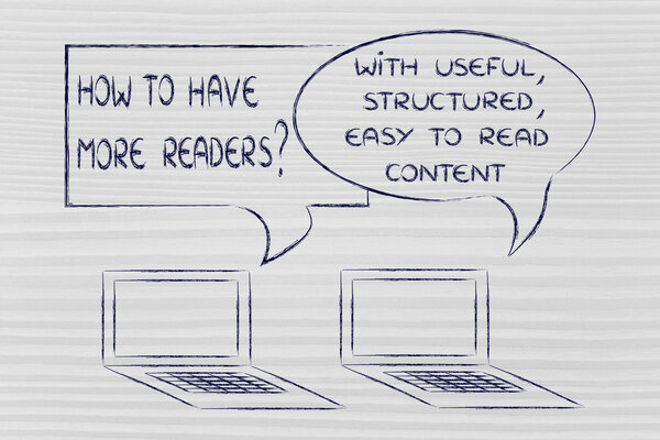 computer conversation about blogging advice