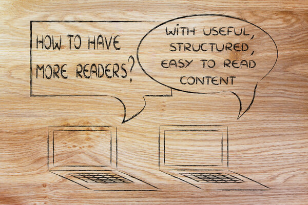 computer conversation about blogging advice