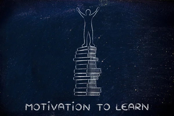 Motivation to learn, education and school achievements illustration — Stock Photo, Image